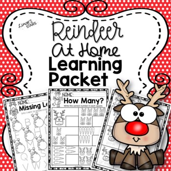 Preview of Reindeer At Home Learning Packet {CHRISTMAS}