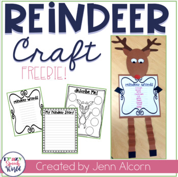Preview of Reindeer Christmas Craft Activities for Speech Therapy {FREEBIE!}