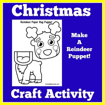 Preview of CHRISTMAS REINDEER RUDOLF Craft Worksheet Activity Preschool Kindergarten 1st