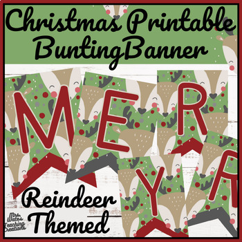 Preview of Christmas Printable Bunting Banner Posters: Winter Classroom Decor Display