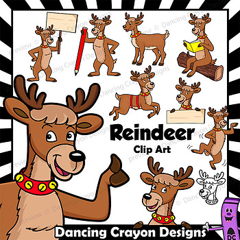 dancing deer cartoon clipart