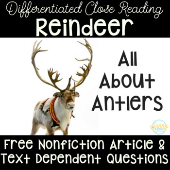Preview of Reindeer Freebie | Differentiated Texts | Close Reading
