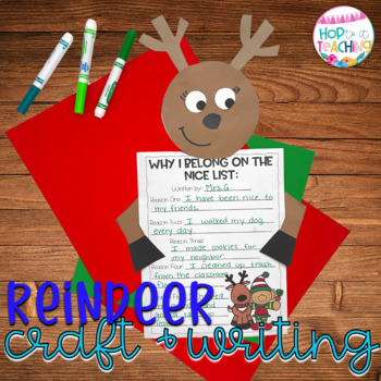 Preview of Reindeer Craft and Writing Activity