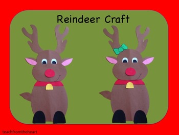 Reindeer Craft (A Christmas Craft) by Teach from the heART | TPT