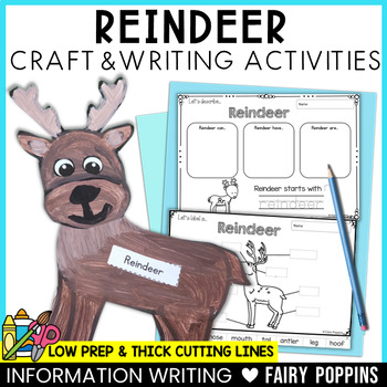 Reindeer Craft & Writing | Arctic Animals Activities, Polar Animals