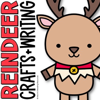 Preview of Christmas Bulletin Board Reindeer Craft and Writing Activities Christmas Craft