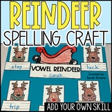 Reindeer Craft for Spelling or Phonics Skill with Editable Title