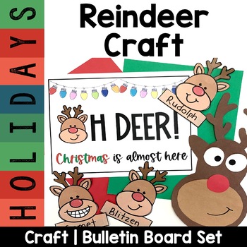 Preview of Reindeer Craft with Bulletin Board Sign