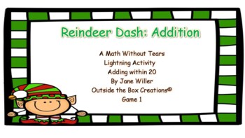 Preview of Reindeer Dash: Addition (Adding within 20) Game 1 PDF Version