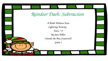 Preview of Reindeer Dash: Subtraction (Facts 7, 8, 9) Game 1