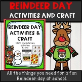Reindeer Day Activities and craft math and ELA