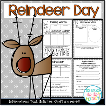 Preview of Reindeer Day with Craft and Activities