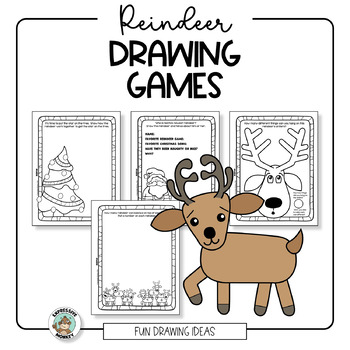 Reindeer Drawing Games Christmas Art Activity | TpT