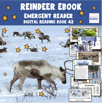 Preview of Reindeer - Emergent Reader - Google Slides™ ebook - 0042