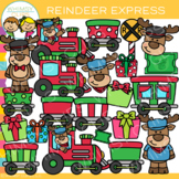Reindeer Express Christmas Train Ride Clip Art