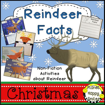 Preview of Reindeer Facts Activities Non-fiction Pack