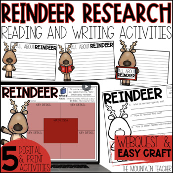 Preview of Reindeer Facts Webquest | Reading Comprehension Activities & Writing Craft
