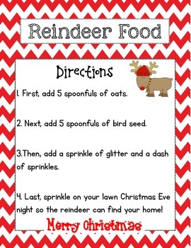 Reindeer Food by Ms Rodriguez | TPT