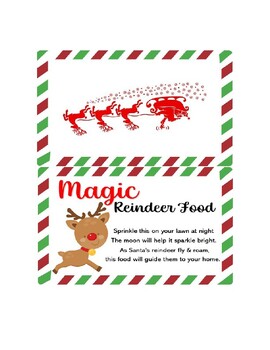 Reindeer Food Label by Samantha Thing | TPT