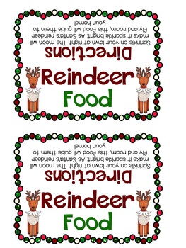 Reindeer Food Label by Succulent in Second | Teachers Pay Teachers