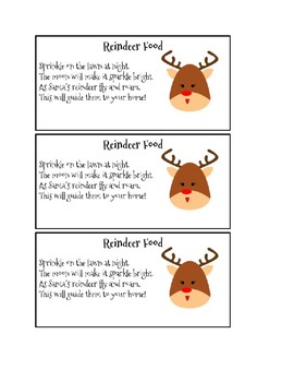 Magic Reindeer Food Stickers x 42 #1 RUDOLPH 