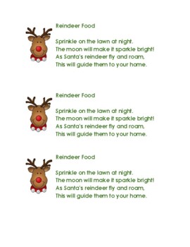 Reindeer Food Lable by Lots of Little Learners | TPT
