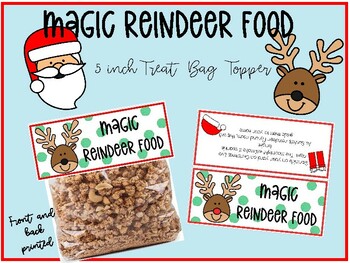 Reindeer Food Printable Tag, Magic Reindeer Food, Santa, Christmas party