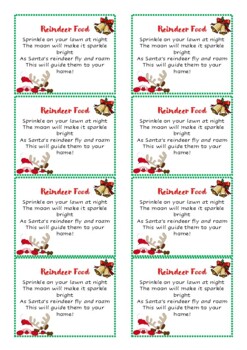 Reindeer Food Tag (Printable) by MissButtercup | TPT