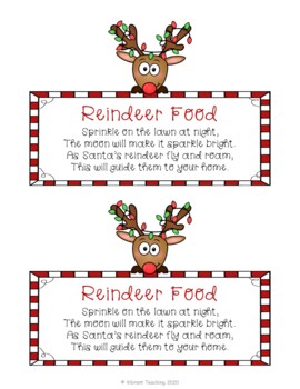 Reindeer Food Tags by Vibrant Teaching- Angela Sutton | TPT
