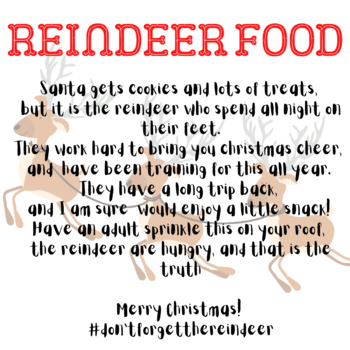 Reindeer Food Tags by Payton Reichardt | TPT
