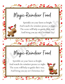 Reindeer Food Treat Labels, Christmas Tags by Lemon Lush Designs