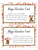 Reindeer Food Treat Labels, Christmas Tags