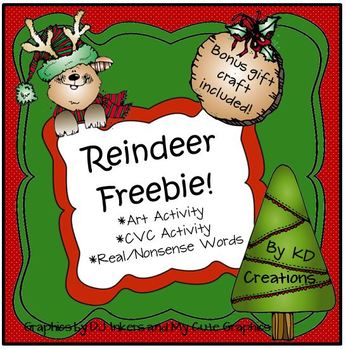 Preview of Kindergarten Reindeer Freebie