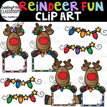 Reindeer Fun Clip Art {Reindeer Clip Art} by Creating4 the Classroom