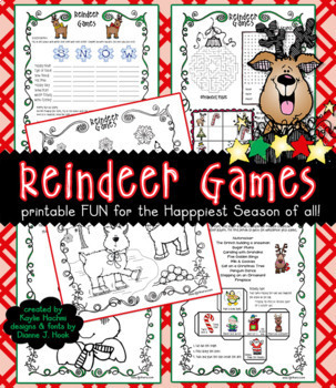 Reindeer Games - 5 Fun Holiday Activities For Kids, Printable By Dj Inkers