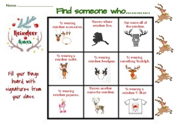 Preview of Reindeer Games Bingo Board