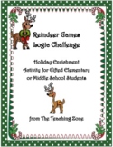 Reindeer Games Logic Challenge Enrichment Activity Holiday