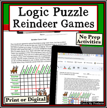 logic puzzle for 4th grade christmas by catch my products