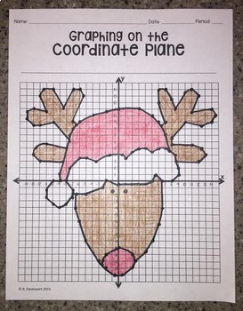 Preview of Reindeer Graphing on the Coordinate Plane Mystery Picture