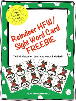 Preview of Reindeer HFW/Sight Word Card FREEBIE