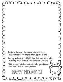 Reindeer Hand Print Poem Art Project by Miss M's Reading Resources