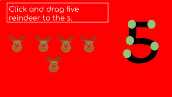 Preview of Reindeer LIFE SKILLS, Numbers 1-9. Google Slides Click and Drag!