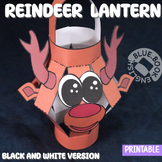 Reindeer Lantern Craft- Coloring Printable, Christmas Decorations