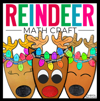 Preview of Reindeer Math Crafts Christmas Winter Bulletin Board Activities Rudolph Craft