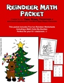 Reindeer Math Packet for Kindergarten and First Grade