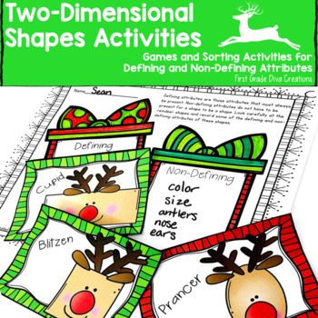 Preview of 2D Shape Activities-Christmas Math Activities