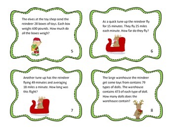 Reindeer Multiplication Task Cards by Plaid Dad | TpT