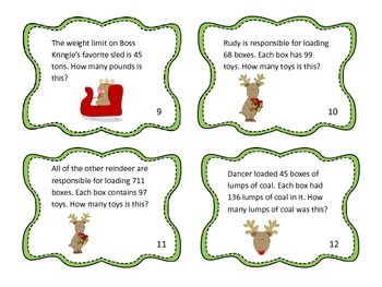 Reindeer Multiplication Task Cards by Plaid Dad | TpT