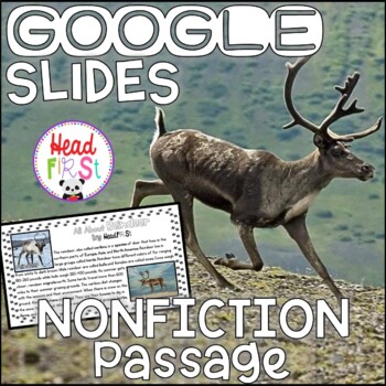 Preview of Reindeer DIGITAL Reading Passages Questions Writing Google Classroom Christmas