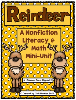 Preview of Reindeer Nonfiction Literacy and Math Mini Unit